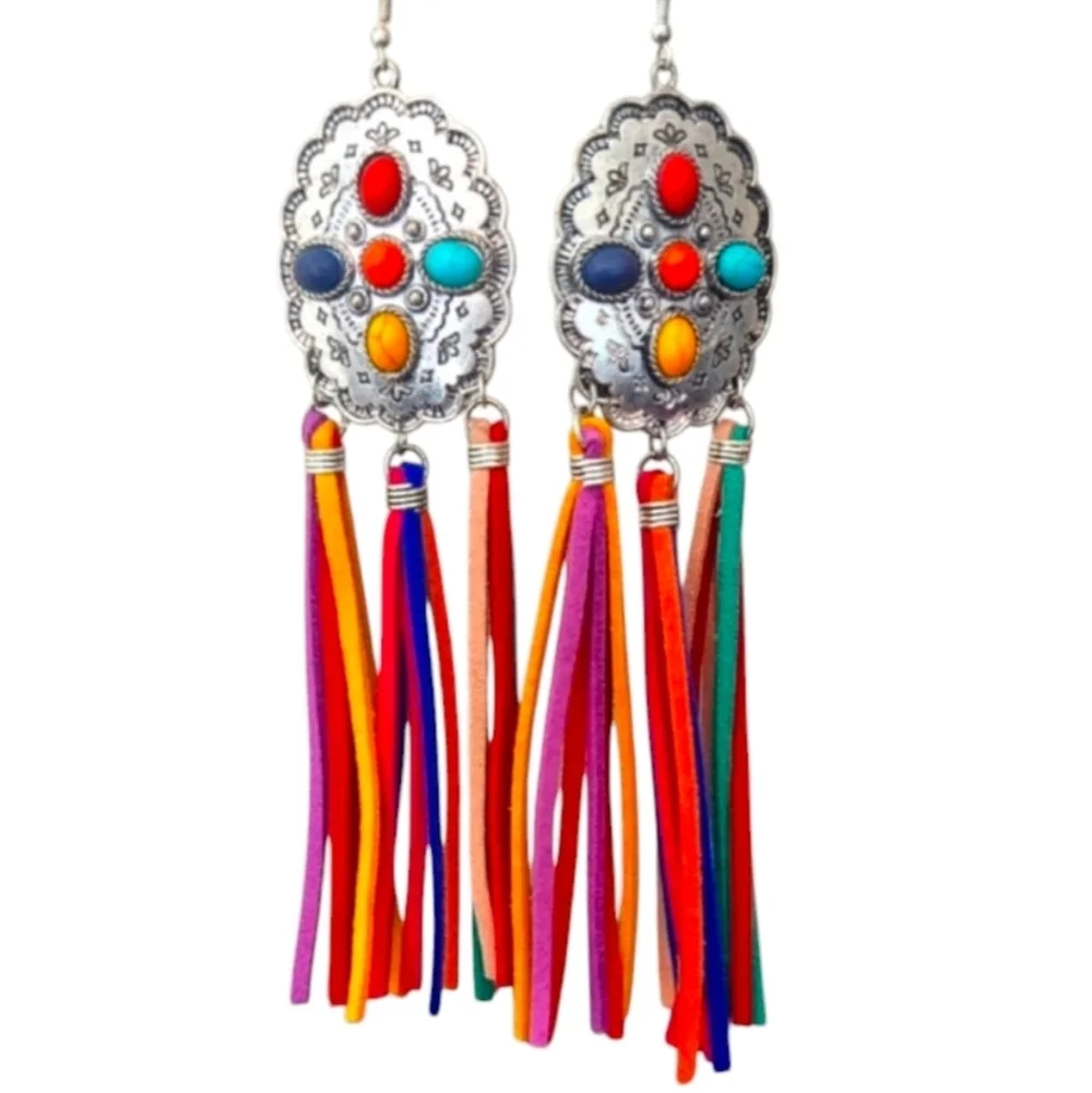 Colorful Western Tassel Earrings